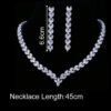 Bridal Necklace Set | Teardrop Silver Wedding Necklace Earrings Set | CZ Wedding Necklace Set | Crystal Bridal Set