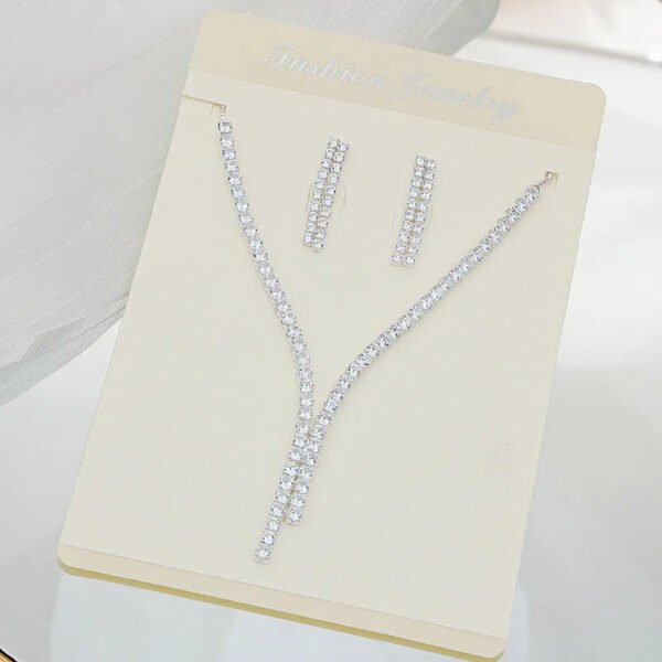 Bridal Jewelry Set, Wedding Silver Jewelry, CZ Wedding Necklace Set, Jewelry Set, CZ Jewelry Set, Women Wedding Jewelry Set, Gift Her