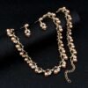 Imitation Pearl Wedding Necklace Earring Sets | Bridal Jewelry Sets for Women | Crystal Pearl Bridal Necklace and Earring Set