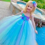 Mermaid Pearl Flower Dress with Hairbow Girls Tutu Dress Mermaid Tutu Dress | Mermaid Dress | Mermaid Outfit