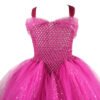 Girls Pink Glitter Tutu Dress Kids Crochet Sparkle Tulle Dress Long Ball Gown Children Birthday Party Princess Dress, Sparkle tutu Dress,Pink Princess Dress