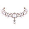 Boho Collar Choker, Water Drop Necklace, Crystal Necklace, Vintage Jewelry, Pearl Statement Necklace, Wedding Necklace set