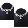 Boho Collar Choker, Water Drop Necklace, Crystal Necklace, Vintage Jewelry, Pearl Statement Necklace, Wedding Necklace set
