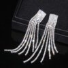 Crystal Wedding Earrings, Big Bridal Earrings,Long Tassel Earrings,Bridal Drop Dangling Earrings,Wedding earrings