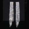Crystal Wedding Earrings, Big Bridal Earrings,Long Tassel Earrings,Bridal Drop Dangling Earrings,Wedding earrings