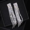 Crystal Wedding Earrings, Big Bridal Earrings,Long Tassel Earrings,Bridal Drop Dangling Earrings,Wedding earrings