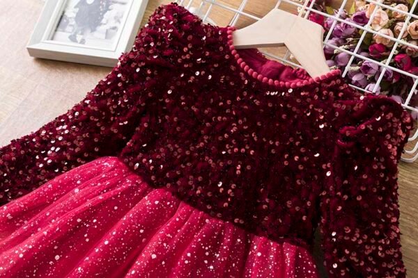 Elegant Lace Tulle Princess Tutu Dress | Girls Bridesmaid & Partywear Ball Gown | Sequin Formal Prom Dress for Girls