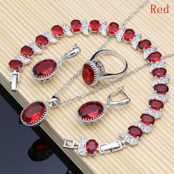 Silver 925 Bridal Jewelry, Zircon Jewelry Sets, Silver Jewelry Set , Sterling silver Necklace, Pendant necklace set, Silver Jewellery