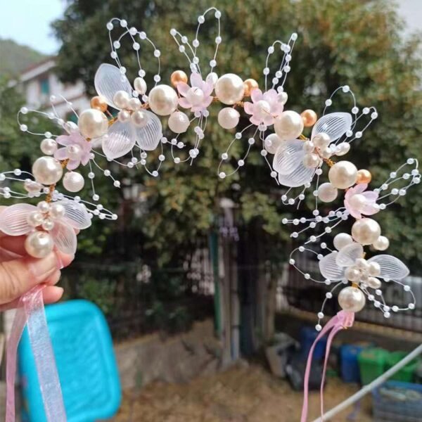 Bridal headband, Flower wedding headpiece, flower hair crown, Boho flower headband, white headband, Pearl Flower Wreath,Garland Head Hoop