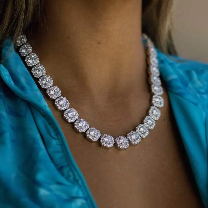 Crystal Choker Chain, Cuban Link Choker, Diamond Choker, Iced out Cuban Link Chain , Diamond Curb Chain, Cuban Link Necklace, Bling Choker