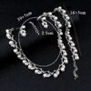 Imitation Pearl Wedding Necklace Earring Sets | Bridal Jewelry Sets for Women | Crystal Pearl Bridal Necklace and Earring Set