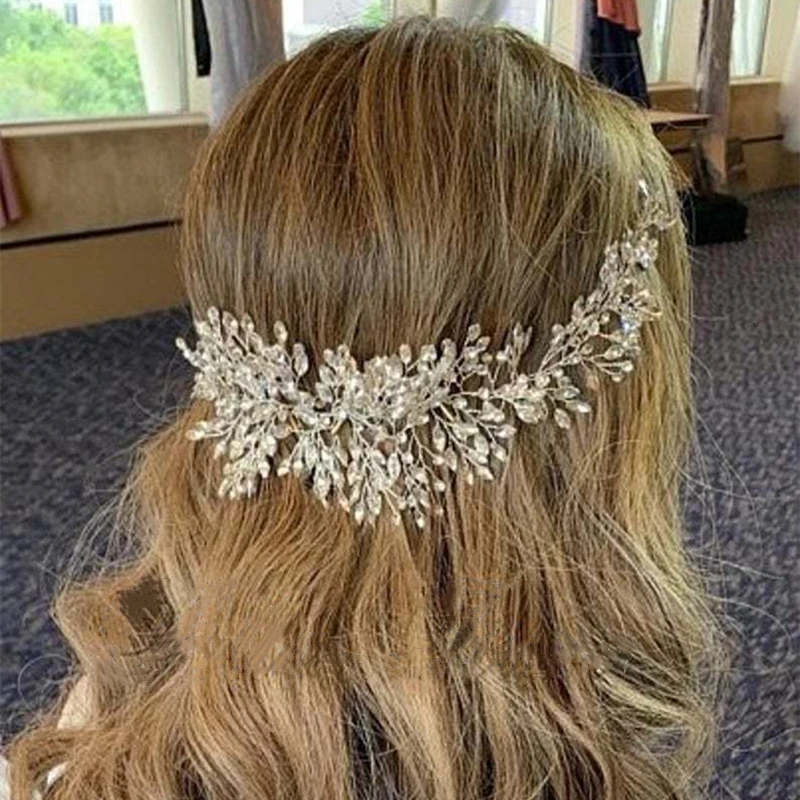 Crystal Rhinestone Bridal Wedding Headbands Tiaras Hairbands For Women Bride Bridal Wedding Hair Accessories Jewelry Band Gift