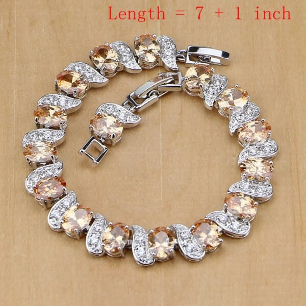 Silver 925 Bridal Jewelry, Zircon Jewelry Sets, Silver Jewelry Set , Sterling silver Necklace, Pendant necklace set, Silver Jewellery