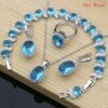 Silver 925 Bridal Jewelry, Zircon Jewelry Sets, Silver Jewelry Set , Sterling silver Necklace, Pendant necklace set, Silver Jewellery