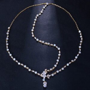 Boho Bridal Wedding Head Chain Exquisite Cubic Zirconia Leaf Forehead Headband Chain Hair Jewelry for Women Headpiece