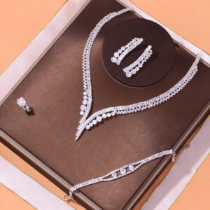 Bridal Necklace set Crystal Necklace and earrings set Diamond Bridal Jewelry Set Silver Bridal Earrings Crystal Wedding Necklace Set