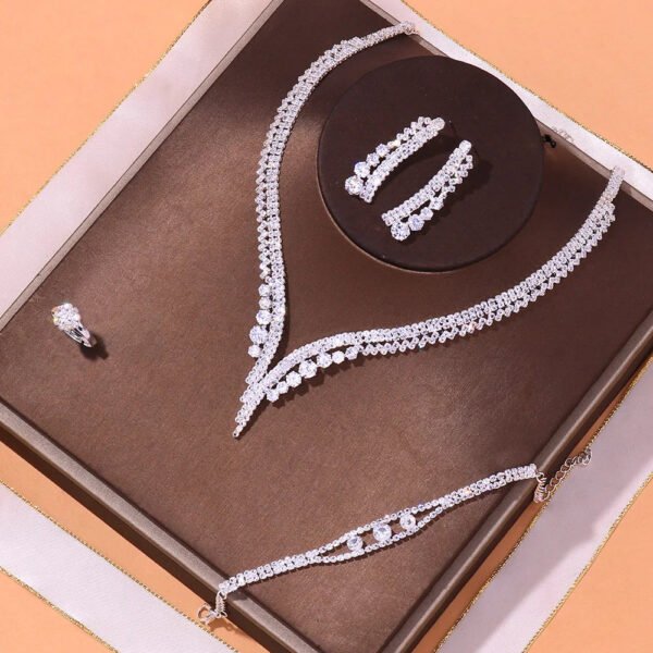 Bridal Necklace set Crystal Necklace and earrings set Diamond Bridal Jewelry Set Silver Bridal Earrings Crystal Wedding Necklace Set