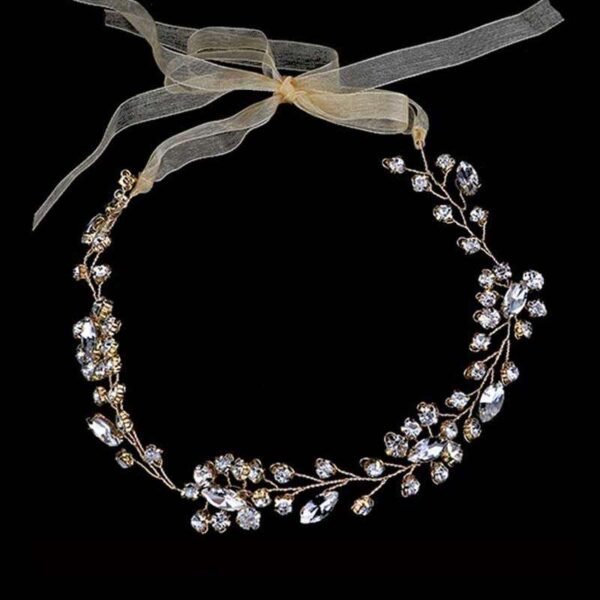 Gold/Silver Color Flower Ribbon Hairband Headband Girl or Woman Headpiece Tiara Wedding Bridal Hair Jewellery Accessory