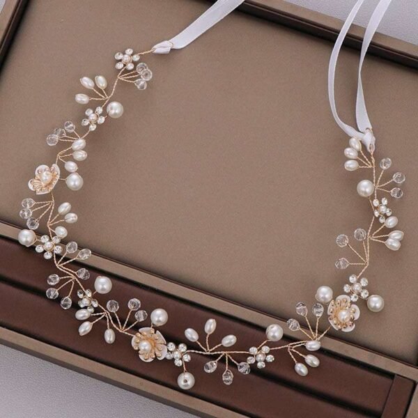 Gold/Silver Color Flower Ribbon Hairband Headband Girl or Woman Headpiece Tiara Wedding Bridal Hair Jewellery Accessory