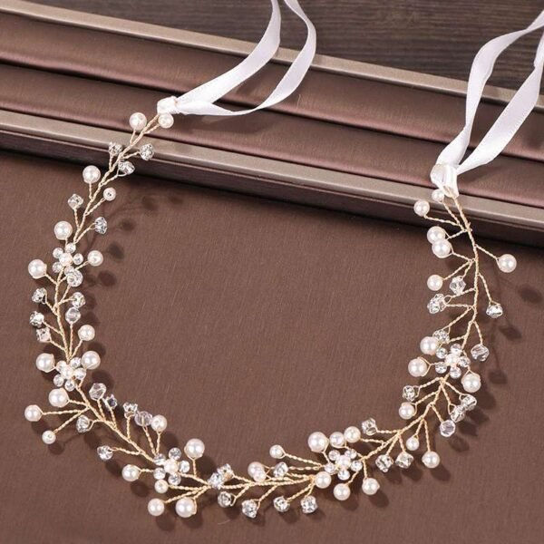 Gold/Silver Color Flower Ribbon Hairband Headband Girl or Woman Headpiece Tiara Wedding Bridal Hair Jewellery Accessory