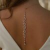 Rose Gold Bridal Back Necklace, Crystal Back Drop Necklace, Open Back Necklace, Bridal Jewelry Set, Wedding Jewellery set, Bridal back chain