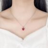 925 Sterling Silver Heart Zircon Jewelry Set, Featuring Heart Pendant Necklace – The Perfect Gift for Her - Heart Necklace