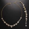 Rose Gold Bridal Back Necklace, Crystal Back Drop Necklace, Open Back Necklace, Bridal Jewelry Set, Wedding Jewellery set, Bridal back chain