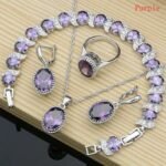 Silver 925 Bridal Jewelry, Zircon Jewelry Sets, Silver Jewelry Set , Sterling silver Necklace, Pendant necklace set, Silver Jewellery
