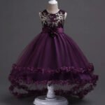Girls Purple dress, Purple dress for girls ,trailing dress Girls birthday dress girl's long dress