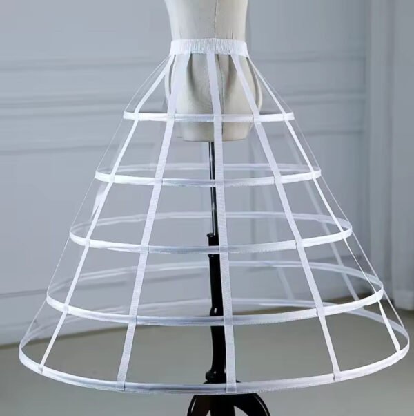 Women's Crinoline Cage Underskirt – White & Black Hoop Petticoat Skirt for Dresses & Gowns