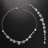 Rose Gold Bridal Back Necklace, Crystal Back Drop Necklace, Open Back Necklace, Bridal Jewelry Set, Wedding Jewellery set, Bridal back chain